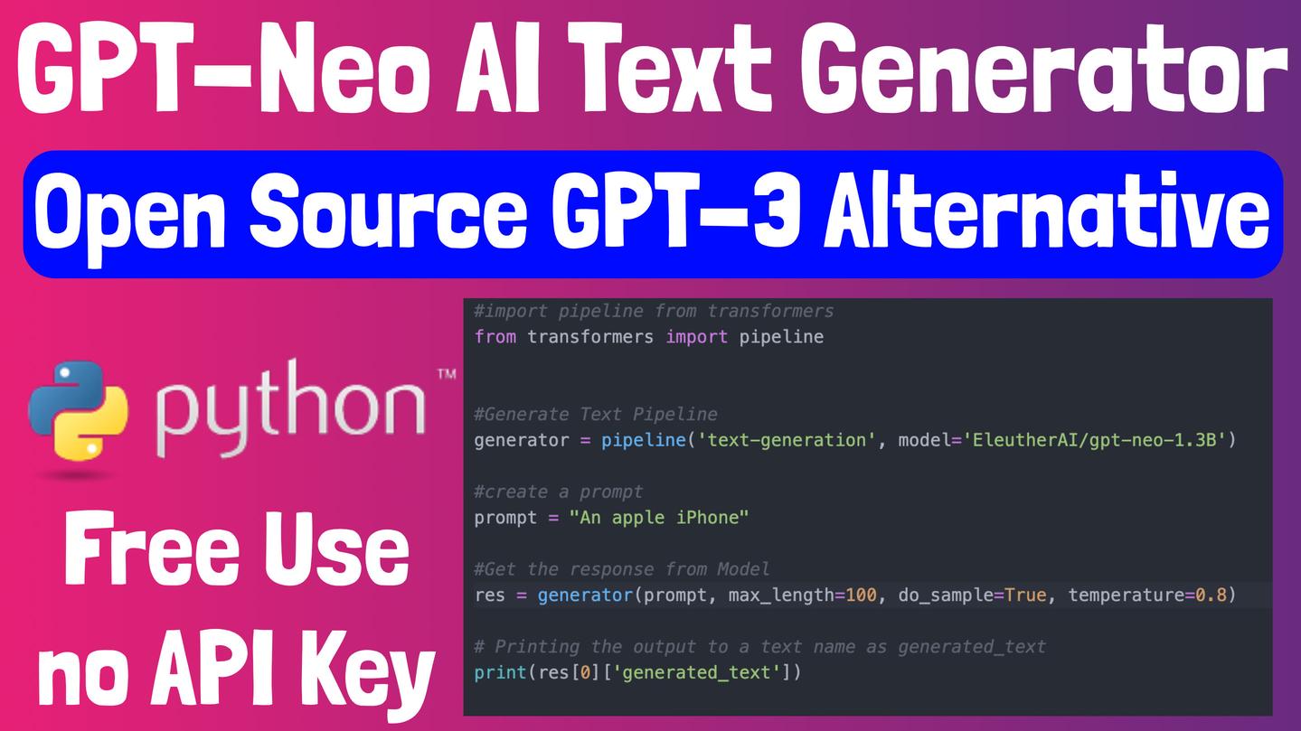 AI Content Generator Open Source GPT-Neo Transformers EleutherAI
