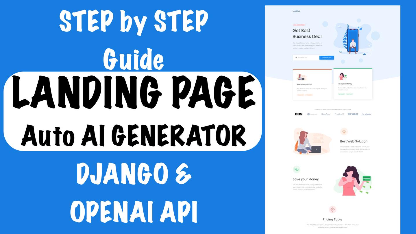 Create Landing Page Generator with OpenAI and Django Step by Step Guide